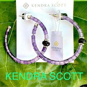 KENDRA SCOTT GENUINE PURPLE AMETHYST beaded Insley Hoop earrings